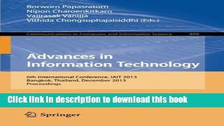 Download Advances in Information Technology: 6th International Conference, IAIT 2013, Bangkok,