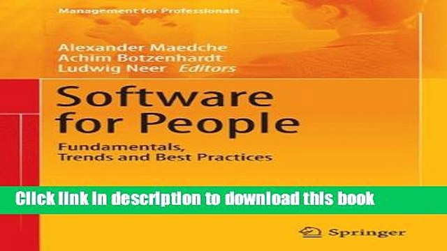 Read Software for People: Fundamentals, Trends and Best Practices (Management for Professionals)