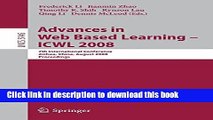 Read Advances in Web Based Learning - ICWL 2008: 7th International Conference, Jinhua, China,
