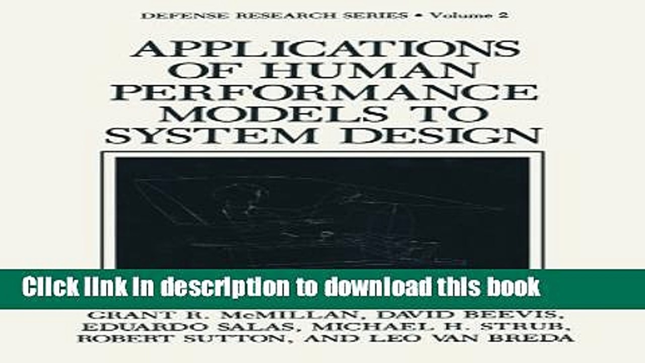 Read Applications of Human Performance Models to System Design (Defense Research Series)  Ebook
