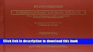 [PDF]  Uzbekistan Legal Texts:The Foundations of Civic Accord and a Market Economy  [Download]