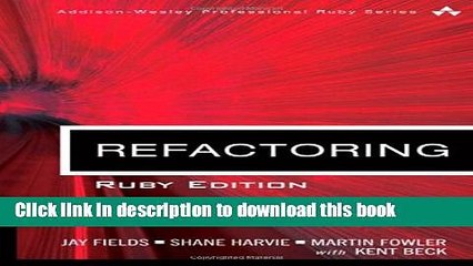 Read Refactoring: Ruby Edition  Ebook Free