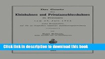 [PDF]  Das Gesetz Ã¼ber Kleinbahnen und Privatanschlussbahnen in Preussen vom 28. Juli 1892 unter