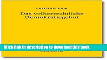 [PDF]  Das Volkerrechtliche Demokratiegebot: Eine Untersuchung Zur Schwindenden Wertneutralitat
