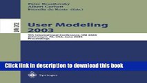 Read User Modeling 2003: 9th International Conference, UM 2003, Johnstown, PA, USA, June 22-26,