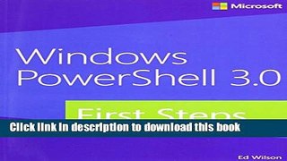 Download Windows PowerShell 3.0 First Steps PDF Online