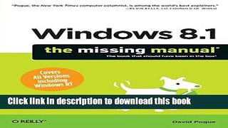 Read Windows 8.1: The Missing Manual Ebook Free