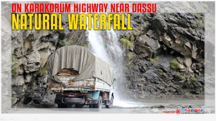 Natural Waterfall On Karakorum Highway Near Dassu