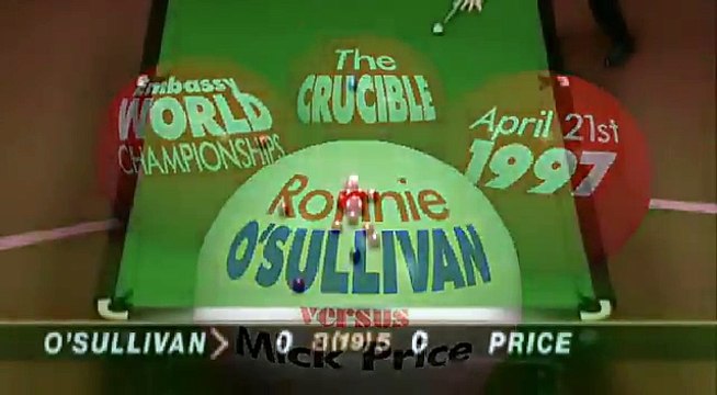 Ronnie O' Sullivan Fastest 147 in History - 5 minutes 20 seconds - 1997 World Championship