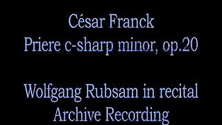 César Franck - Priere op.20