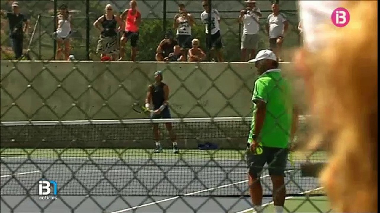 Rafael Nadal and Andy Murray practicing in Manacor. 22/07/2016