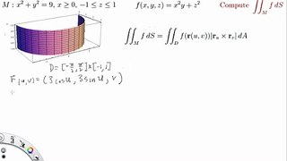 M234  -  13.7 Example 1  -  Surface Integral of a Scalar Function