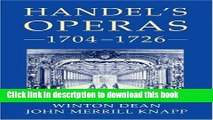 Read Handel s Operas, 1704-1726 Ebook Free