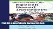 Download Interventions for Speech Sound Disorders in Children (CLI)  Ebook Online
