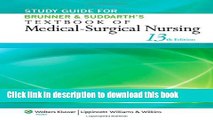 Read Study Guide for Brunner   Suddarth s Textbook of Medical-Surgical Nursing Ebook Free