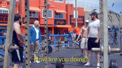 Old Man Strength Mr.Kenneth Leverich Prank in Muscle Beach