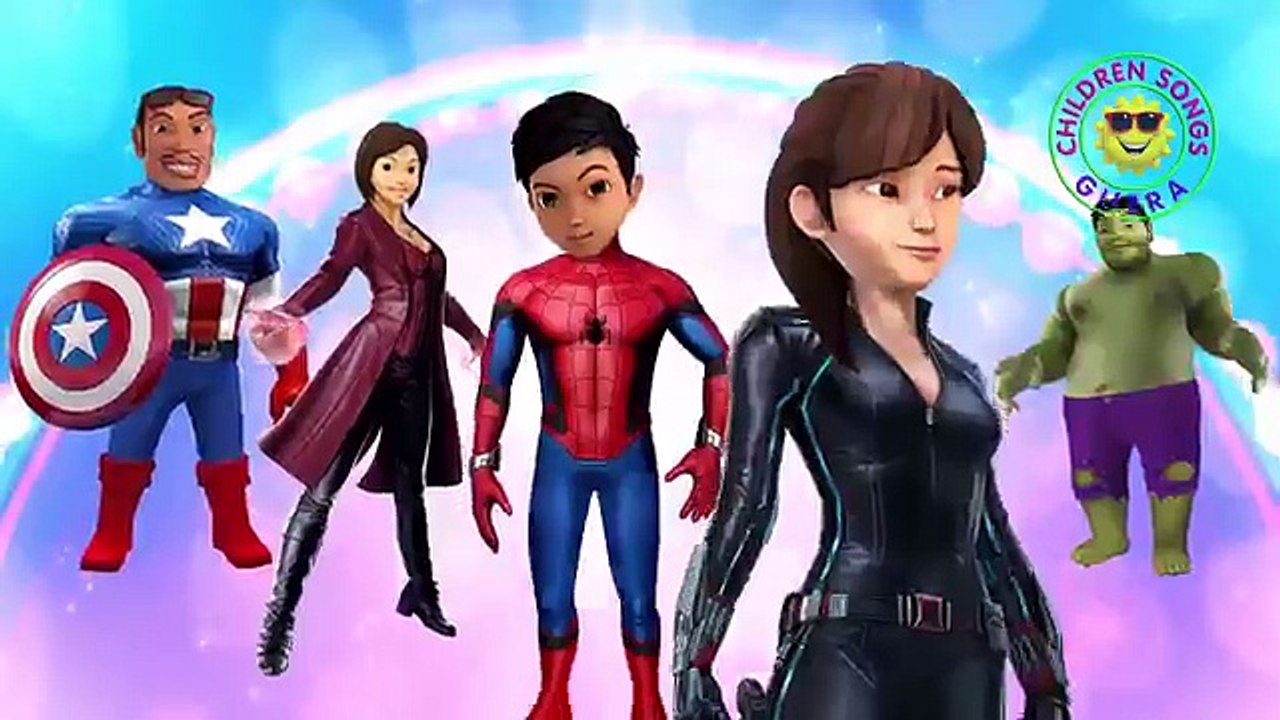 Adit & Sopo Jarwo ✰ Finger Family Avengers Superheroes ✰ Children Songs Guera
