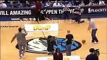 Fan Hits 4 Amazing Shots - ALL SWISH - Half Court, 3 pointer, Free throw, layup at Dallas Mavericks