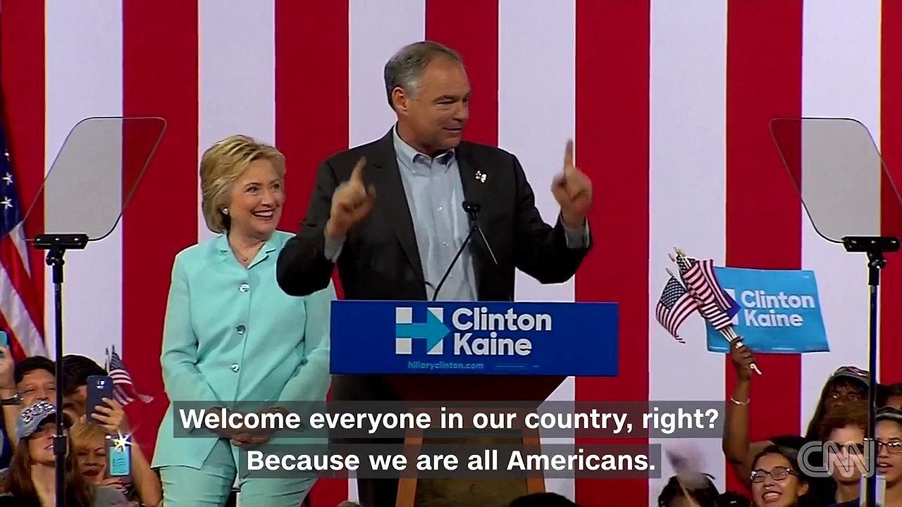 Tim Kaine in Miami- 'Bienvenidos a todos' -