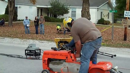 Lawnmower drag racing excitement Sumner, Mo Oct 22 2011