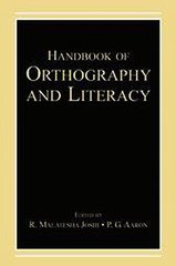 Handbook of Orthography and Literacy R Malatesha Joshi ed   PG Aaron ed Ebook EPUB PDF