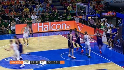 Mindaugas Kuzminskas highlights Lithuania - Spain 2016 06 21