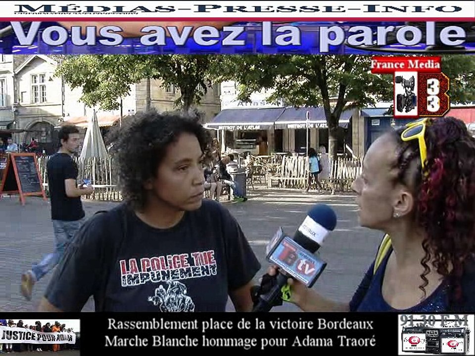 INTERVIEW  MYRIAM OPA Bordeaux hommage à Adama Traoré