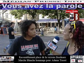 INTERVIEW  MYRIAM OPA Bordeaux hommage à Adama Traoré