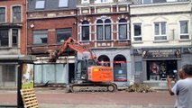 Démolition d'un immeuble à Jemeppe