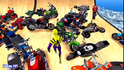 Police Motorbike and Policeman Spiderman Cartoon Nursery Rhymes Songs for Kids