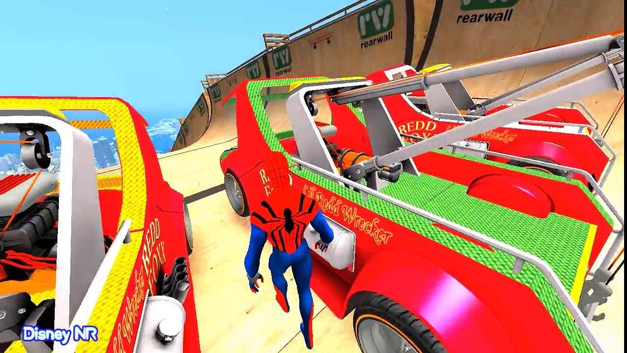 Red Fox Color Cars Cartoon for Kids with Spiderman Cartoon and Nursery Rhymes Songs