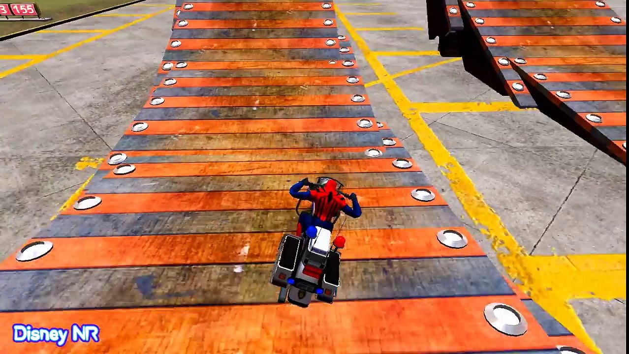 Police Motorbike Cartoon with Spiderman Nursery Rhymes Songs for Children