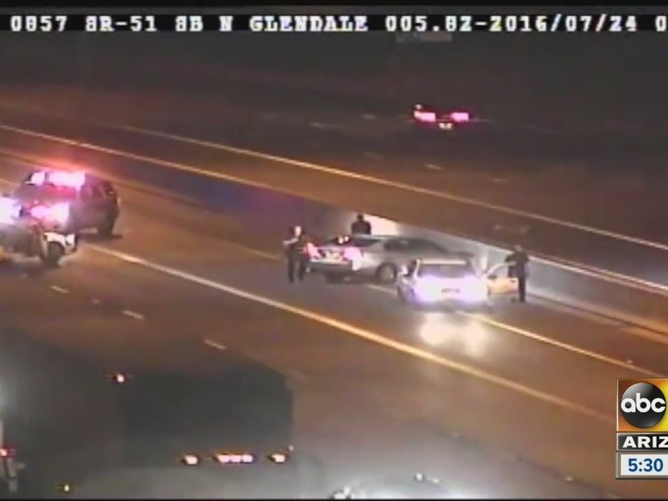 Man arrested after beating driver on freeway