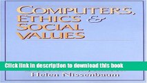 Download Books Computers, Ethics and Social Values PDF Online