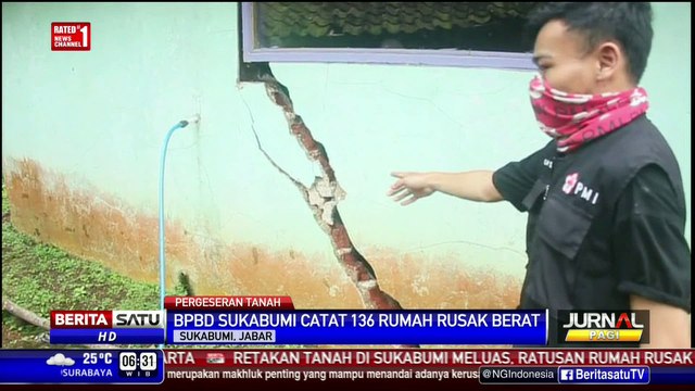 136 Rumah Rusak Berat Akibat Pergerakan Tanah di Sukabumi