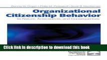 Read Books Organizational Citizenship Behavior: Its Nature, Antecedents, and Consequences