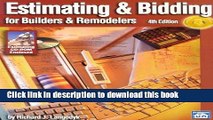 Read Books Estimating   Bidding for Builders   Remodelers with CDROM ebook textbooks