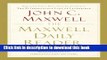 Read Books The Maxwell Daily Reader: 365 Days of Insight to Develop the Leader Within You and