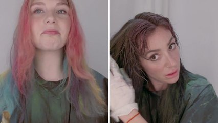 DIY Rainbow French Braids with Hair Chalk