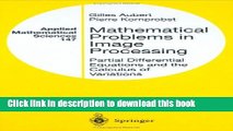 Read Mathematical Problems in Image Processing: Partial Differential Equations and the Calculus of