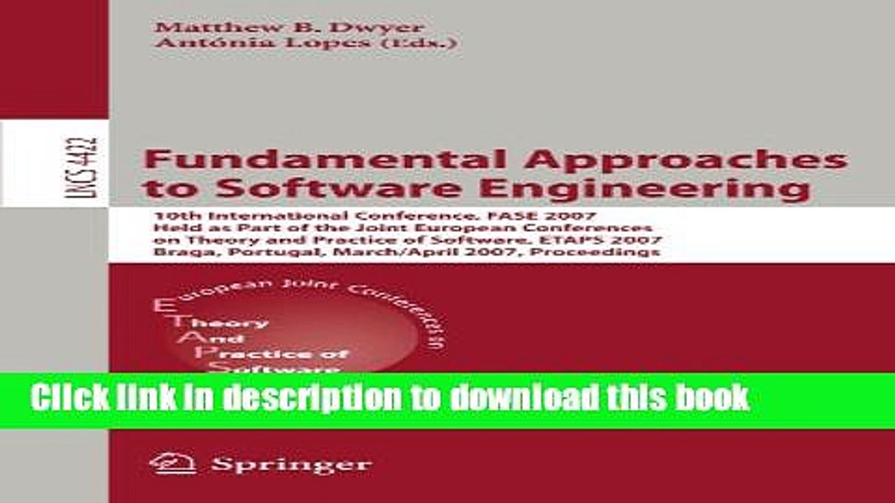 Read Fundamental Approaches to Software Engineering: 10th International Conference, FASE 2007 Held