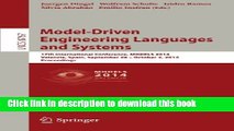 Read Model-Driven Engineering Languages and Systems: 17th International Conference, MODELS 2014,