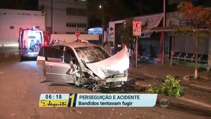Perseguição termina em grave acidente no centro de São Paulo