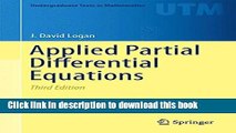 Read Books Applied Partial Differential Equations (Undergraduate Texts in Mathematics) PDF Free