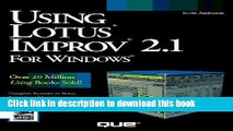 Read Using Lotus Improv 2.1 for Windows Ebook Free