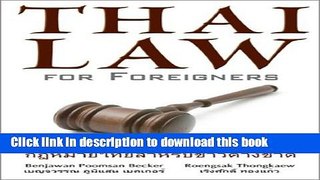 Download Thai Law for Foreigners  Ebook Free