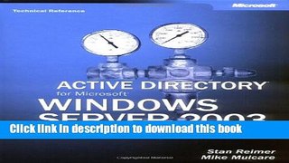 Read Active Directory for Microsoft Windows Server 2003 Technical Reference Ebook Free
