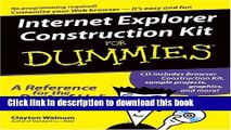 Download Internet Explorer Construction Kit For Dummies Ebook Free