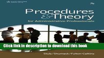 Read Bundle: Procedures   Theory for Administrative Professionals, 7th   Office Technology