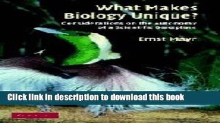 Read Books What Makes Biology Unique?: Considerations on the Autonomy of a Scientific Discipline